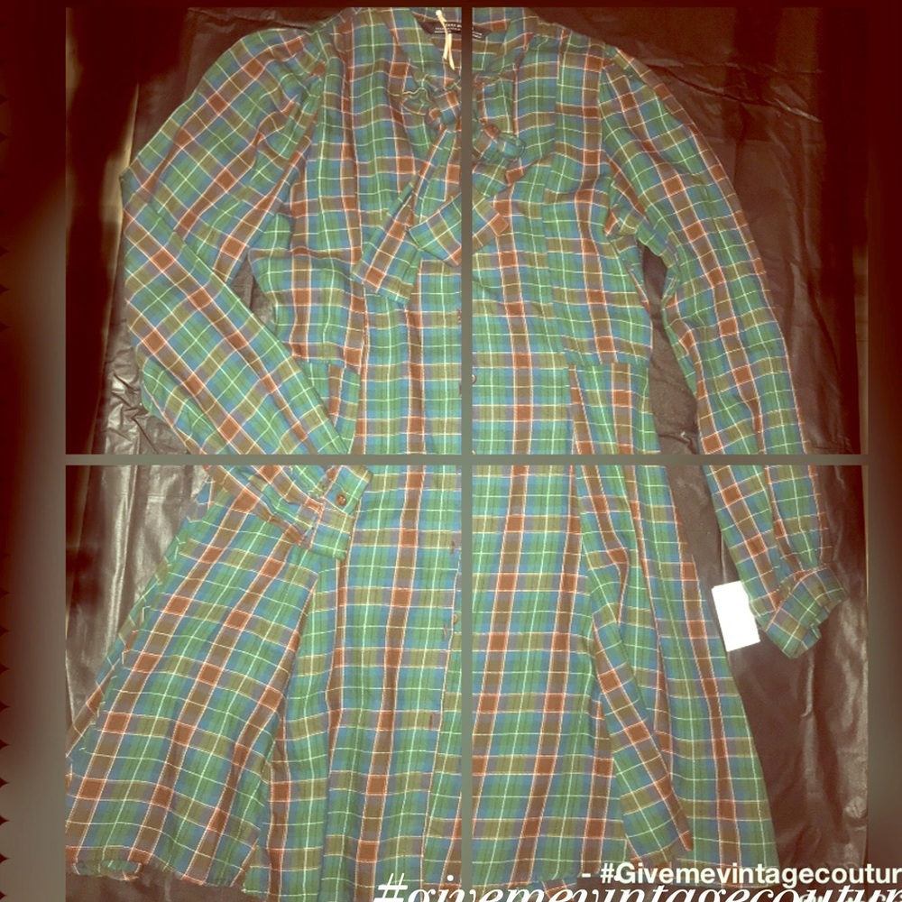 Zara Women’s Plaid Button Down Flared Dress